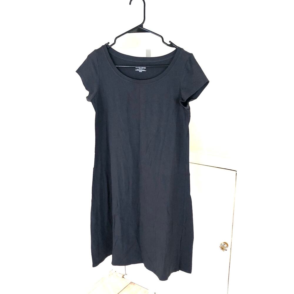 Eileen Fisher Petite EUC Organic Cotton Gray Knit Dress Size Petite M